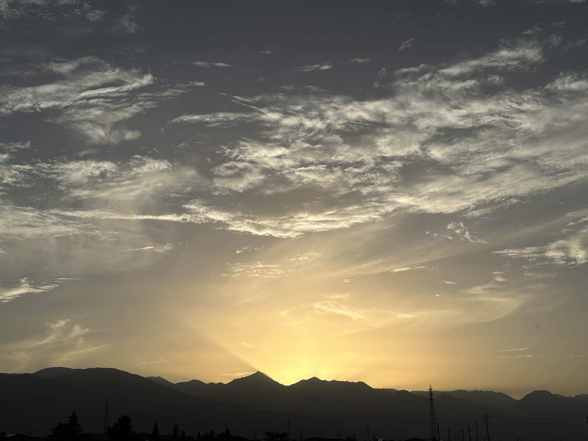 北アルプスの夕焼け